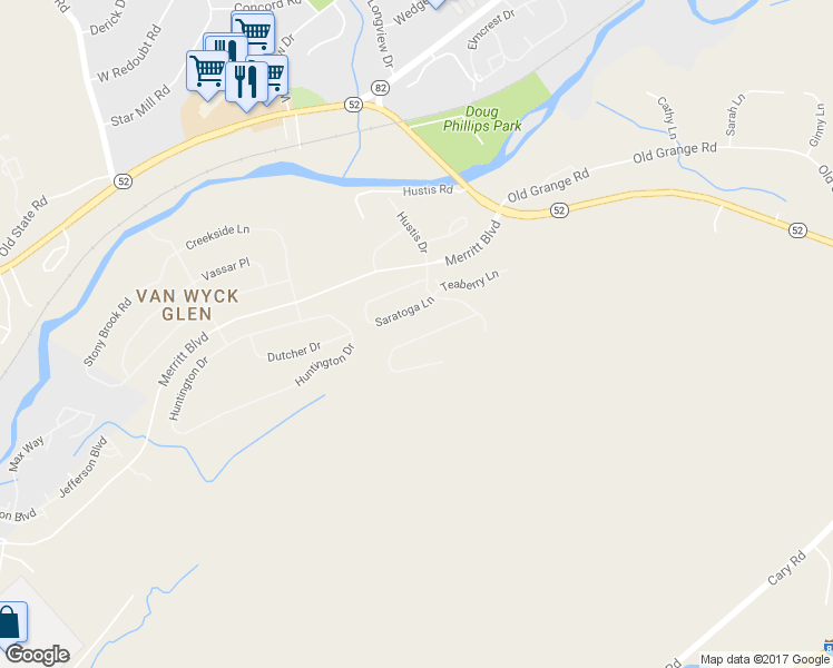 map of restaurants, bars, coffee shops, grocery stores, and more near 2818 Bennington Drive in Fishkill
