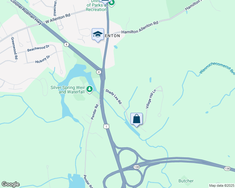 map of restaurants, bars, coffee shops, grocery stores, and more near 48 Shady Lea Road in North Kingstown
