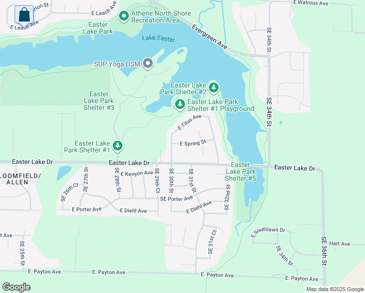 map of restaurants, bars, coffee shops, grocery stores, and more near 5200 SE 31st St in Des Moines