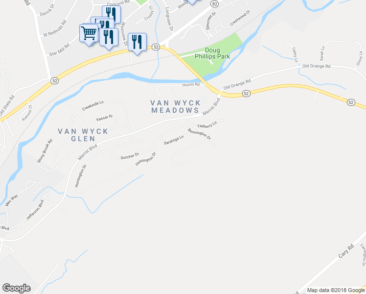 map of restaurants, bars, coffee shops, grocery stores, and more near 2816 Bennington Drive in Fishkill