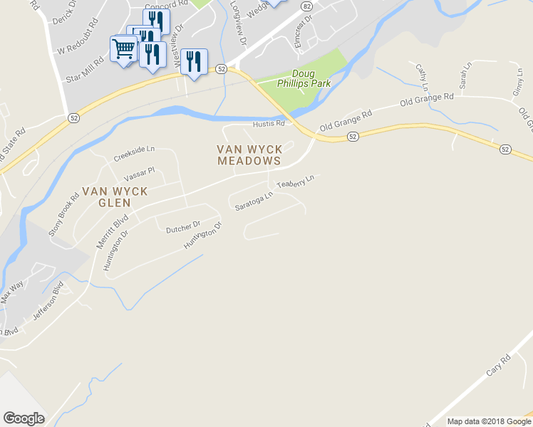 map of restaurants, bars, coffee shops, grocery stores, and more near 2614 Bennington Drive in Fishkill