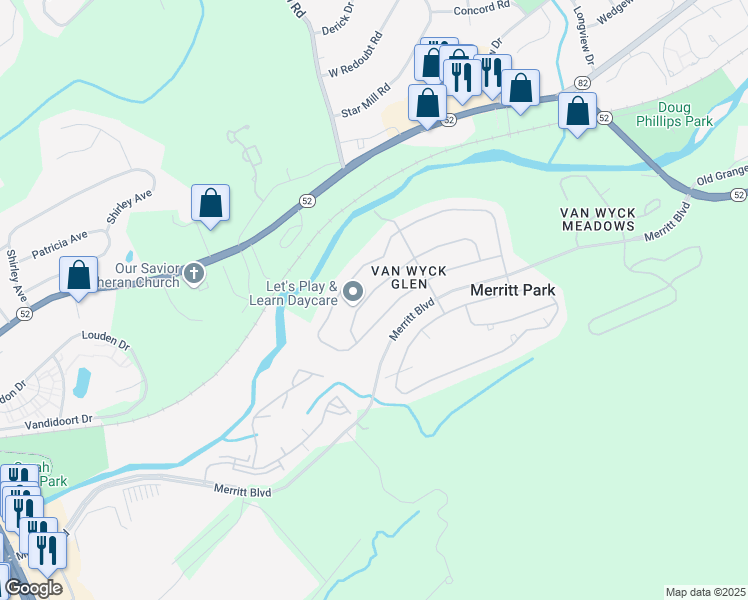 map of restaurants, bars, coffee shops, grocery stores, and more near 319 Honness Road in Fishkill