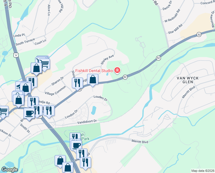 map of restaurants, bars, coffee shops, grocery stores, and more near 18 Ketcham Drive in Fishkill