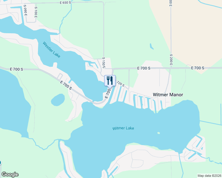 map of restaurants, bars, coffee shops, grocery stores, and more near 1401-1555 E 700 S in Wolcottville
