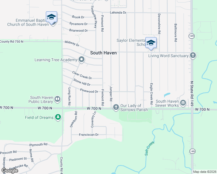 map of restaurants, bars, coffee shops, grocery stores, and more near 365 Pinewood Drive in Valparaiso