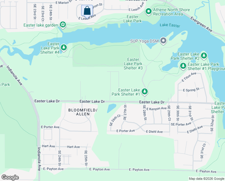 map of restaurants, bars, coffee shops, grocery stores, and more near 5209 Southeast 26th Court in Des Moines