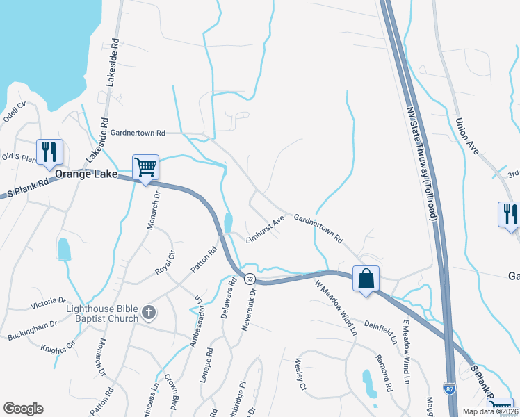 map of restaurants, bars, coffee shops, grocery stores, and more near 7 Charles Street in Newburgh