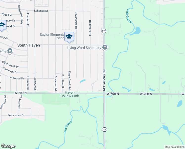 map of restaurants, bars, coffee shops, grocery stores, and more near 711-737 Baltimore Road in Valparaiso