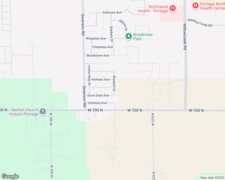 map of restaurants, bars, coffee shops, grocery stores, and more near 5714 Dove Dale Avenue in Portage