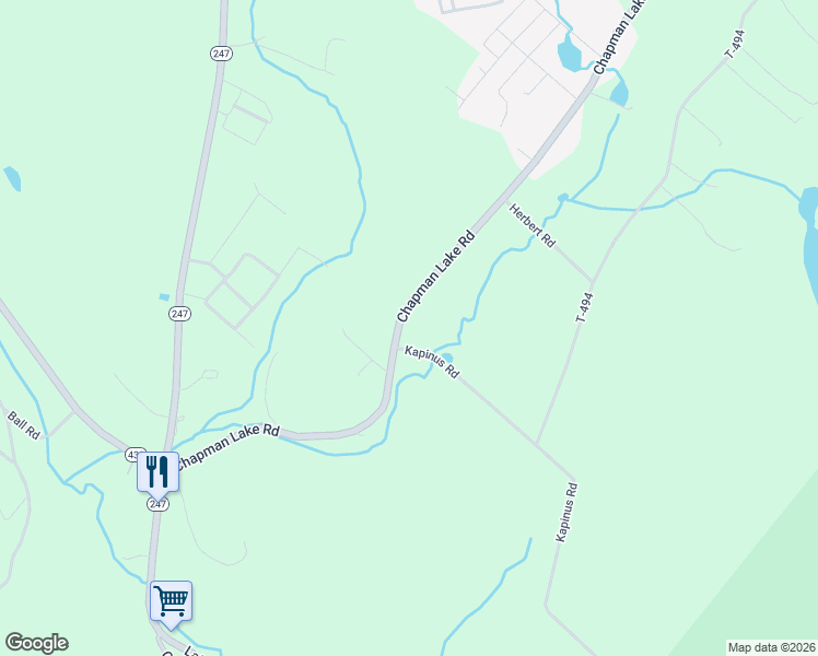 map of restaurants, bars, coffee shops, grocery stores, and more near Kapinus Road in Jermyn