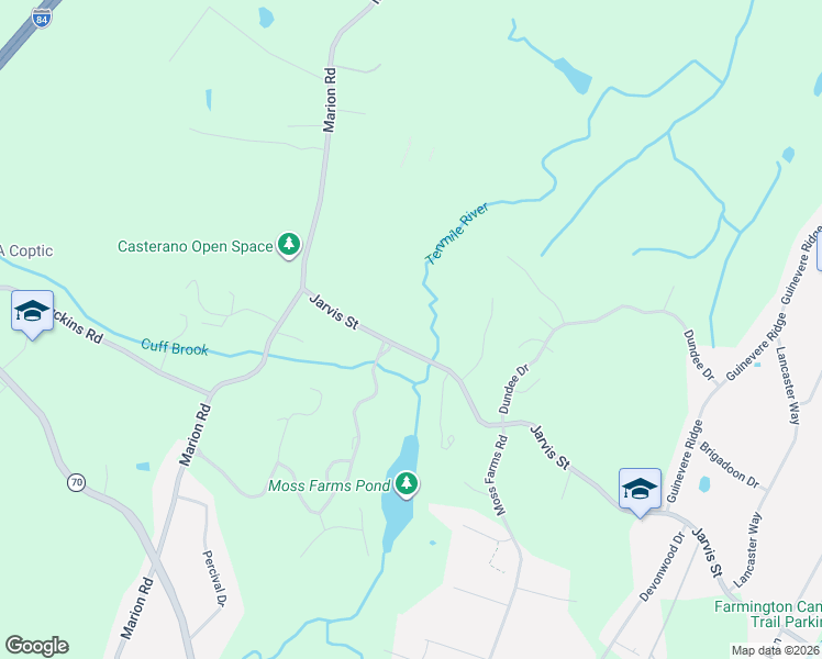 map of restaurants, bars, coffee shops, grocery stores, and more near 1040 Jarvis Street in Cheshire