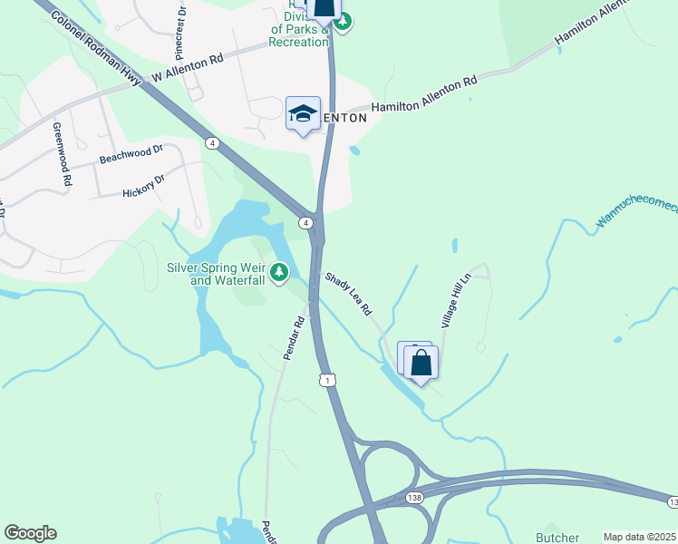 map of restaurants, bars, coffee shops, grocery stores, and more near 20 Shady Lea Road in North Kingstown
