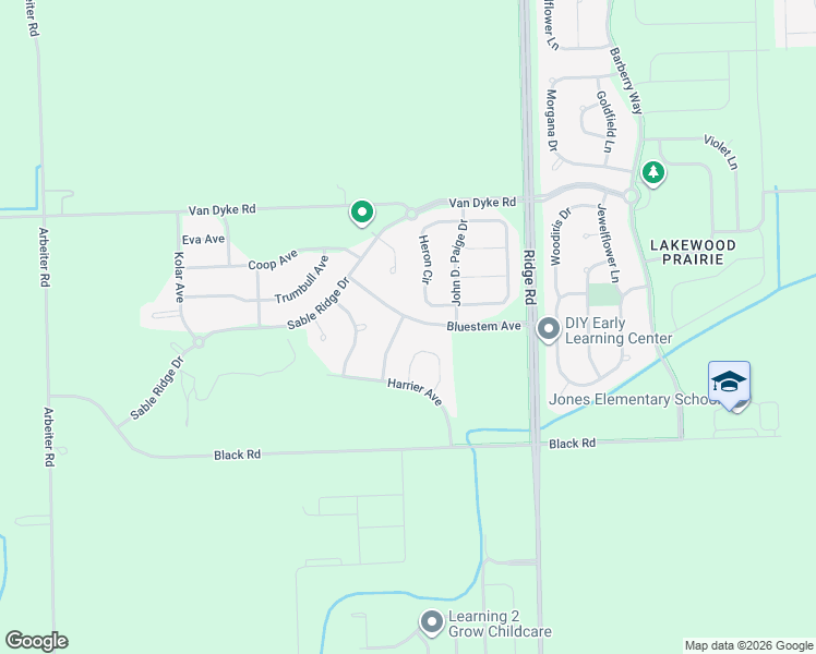 map of restaurants, bars, coffee shops, grocery stores, and more near 8104 Bluestem Avenue in Joliet