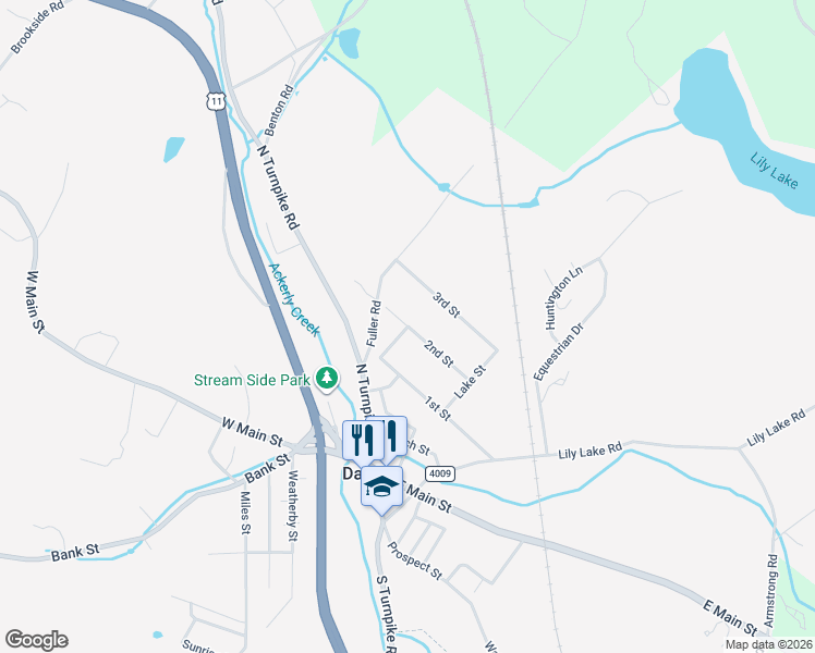 map of restaurants, bars, coffee shops, grocery stores, and more near 100 Garney Street in Dalton