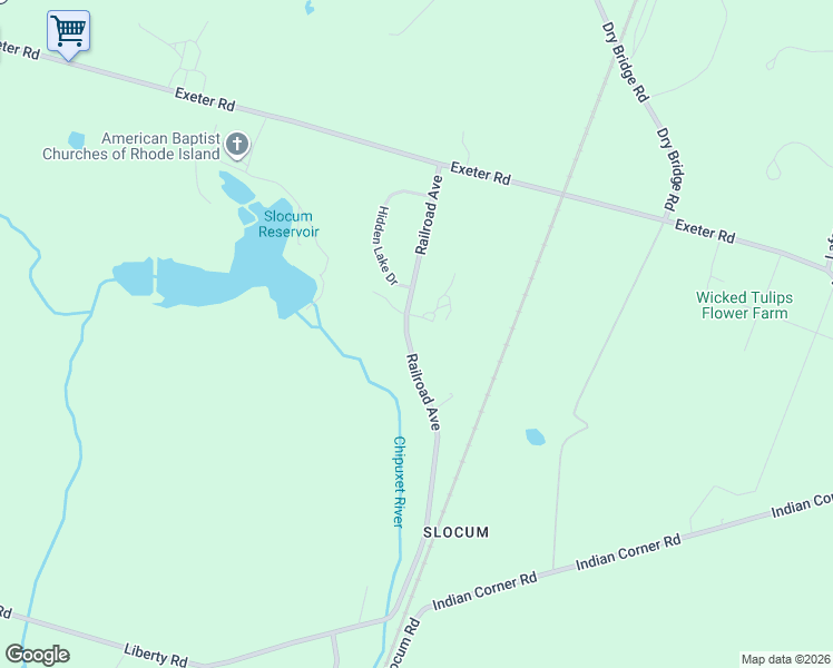map of restaurants, bars, coffee shops, grocery stores, and more near 230 Railroad Avenue in North Kingstown