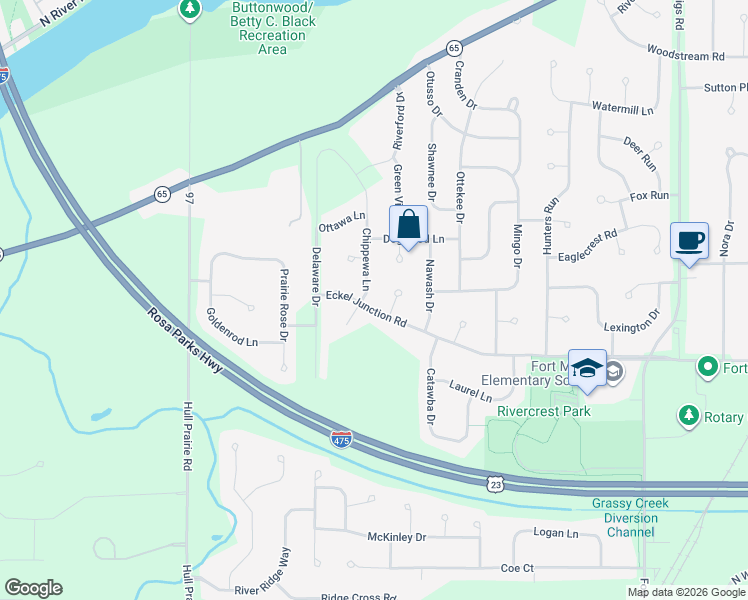 map of restaurants, bars, coffee shops, grocery stores, and more near 14103 Eckel Junction Road in Perrysburg