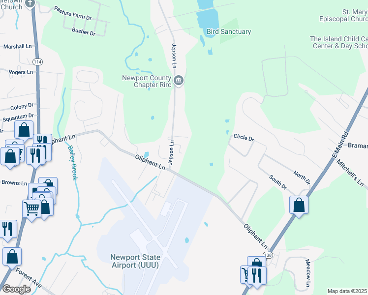map of restaurants, bars, coffee shops, grocery stores, and more near 750 Jepson Lane in Middletown