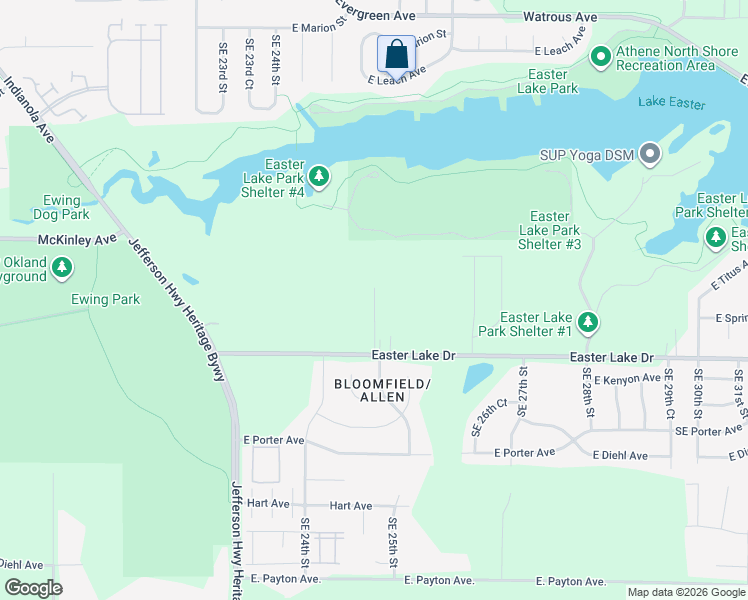 map of restaurants, bars, coffee shops, grocery stores, and more near 5801 Southeast 24th Court in Des Moines
