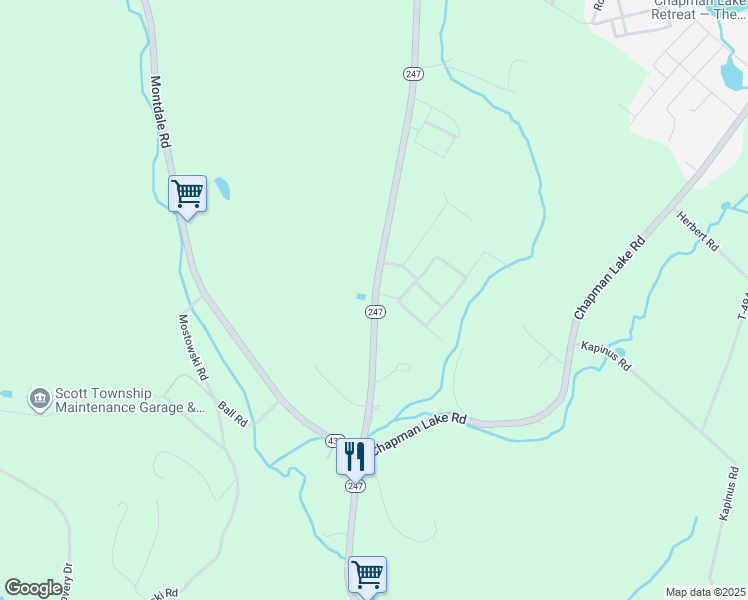 map of restaurants, bars, coffee shops, grocery stores, and more near 1569 Lakeland Drive in Jermyn