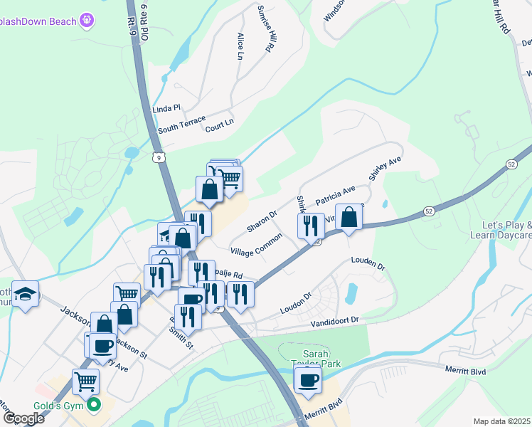 map of restaurants, bars, coffee shops, grocery stores, and more near 21 Sharon Drive in Fishkill