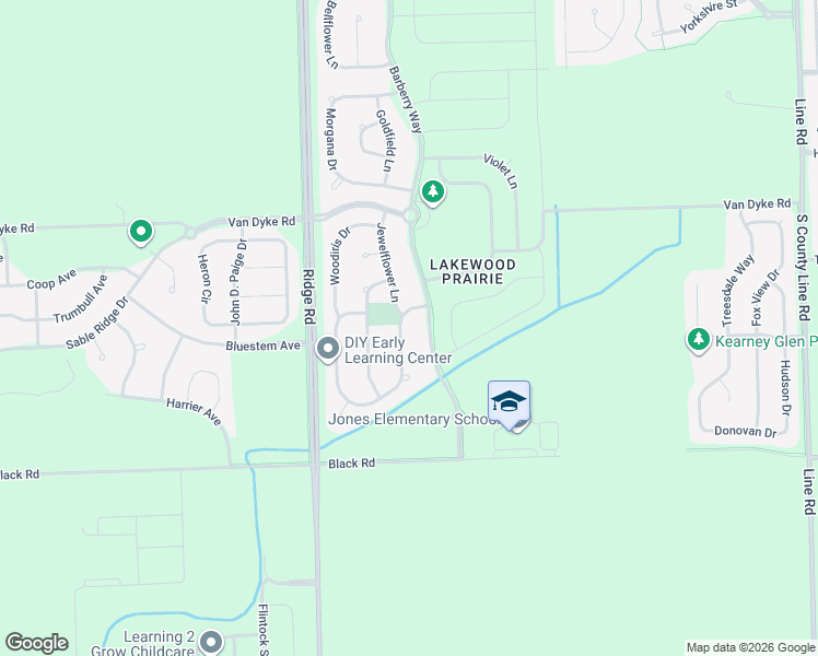 map of restaurants, bars, coffee shops, grocery stores, and more near 1004 Angelica Circle in Joliet