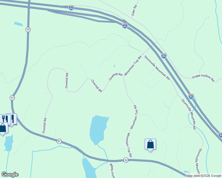 map of restaurants, bars, coffee shops, grocery stores, and more near 280 Overhill Road in Stormville