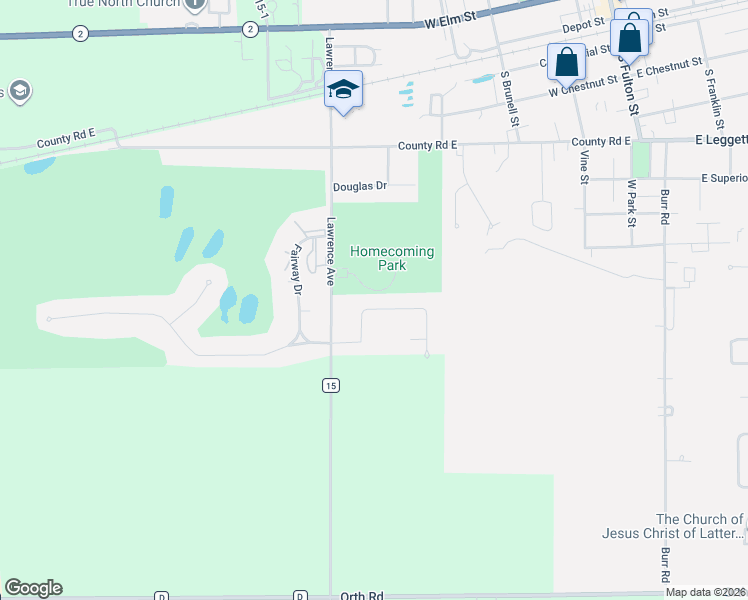 map of restaurants, bars, coffee shops, grocery stores, and more near 709 Parkside Drive in Wauseon