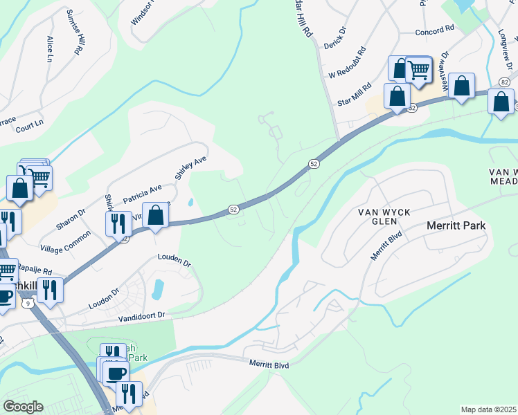 map of restaurants, bars, coffee shops, grocery stores, and more near 1(E) Fishkill Glen Drive in Fishkill