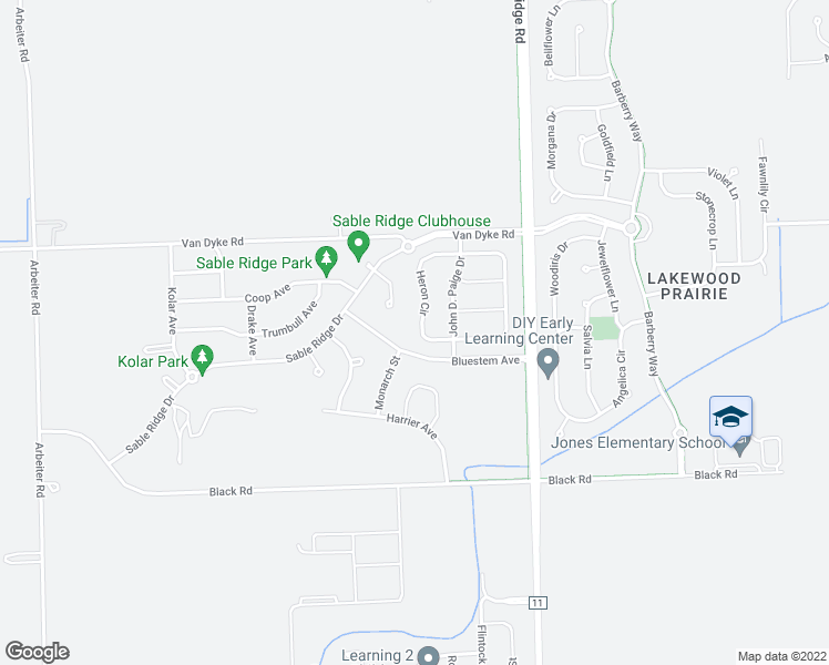 map of restaurants, bars, coffee shops, grocery stores, and more near 1033 Heron Circle in Joliet