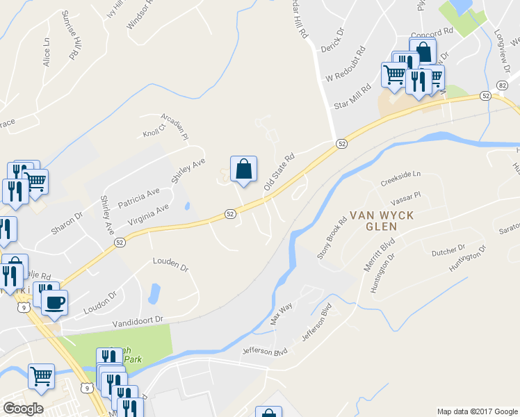 map of restaurants, bars, coffee shops, grocery stores, and more near 1(E) Fishkill Glen Dr in Fishkill