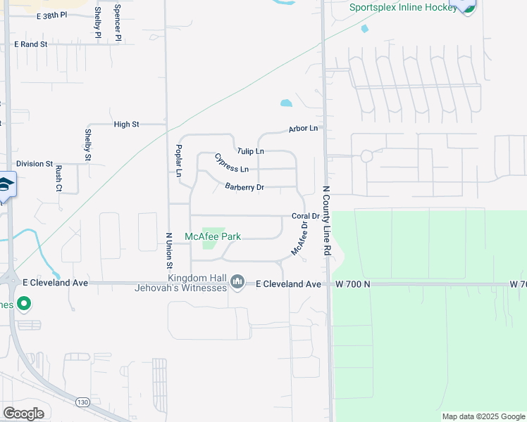 map of restaurants, bars, coffee shops, grocery stores, and more near 2836 Coral Drive in Hobart