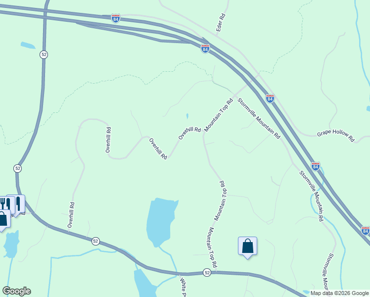 map of restaurants, bars, coffee shops, grocery stores, and more near 280 Overhill Rd in Stormville