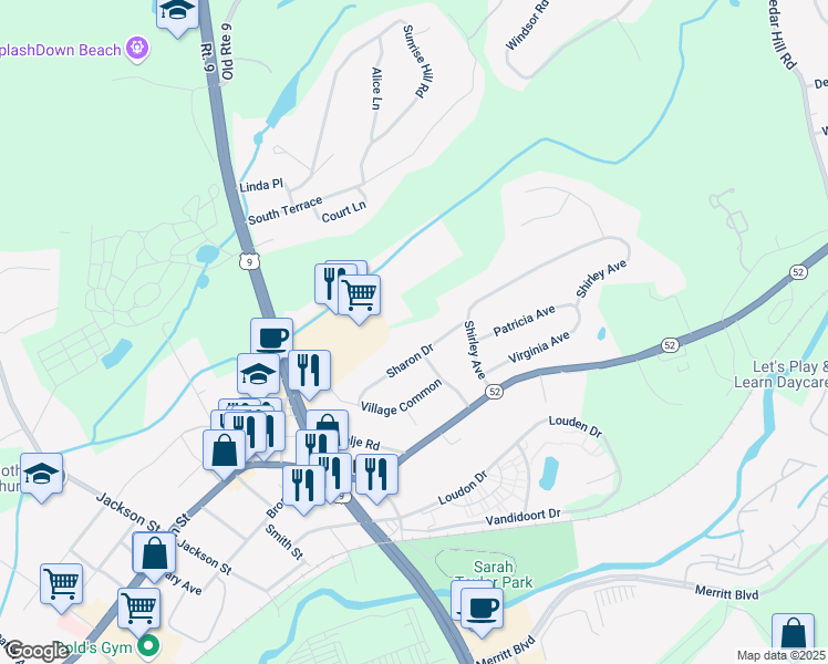 map of restaurants, bars, coffee shops, grocery stores, and more near 21 Sharon Drive in Fishkill