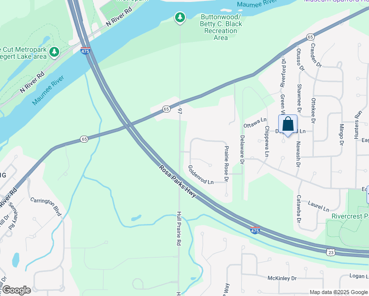 map of restaurants, bars, coffee shops, grocery stores, and more near 503 Prairie Rose Drive in Perrysburg