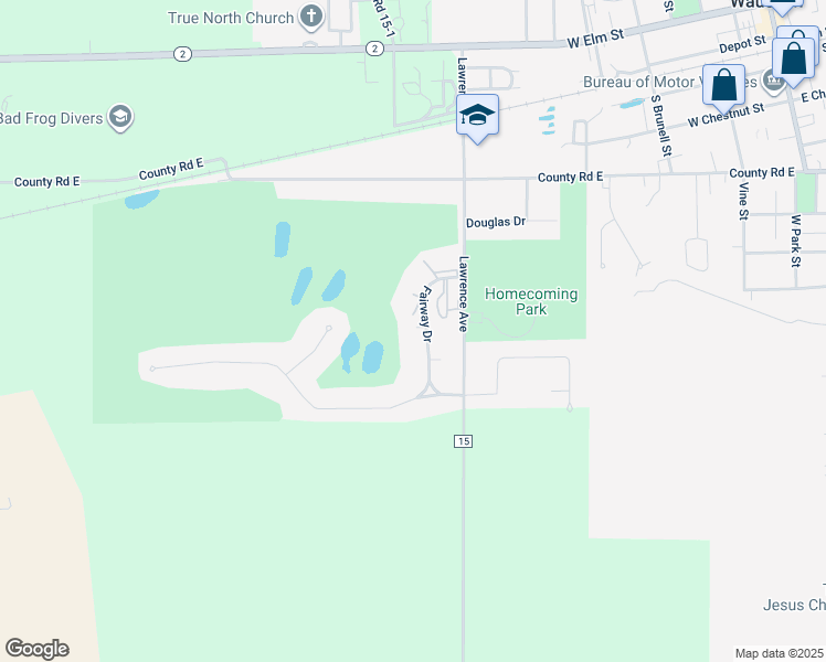 map of restaurants, bars, coffee shops, grocery stores, and more near 764 Fairway Drive in Wauseon