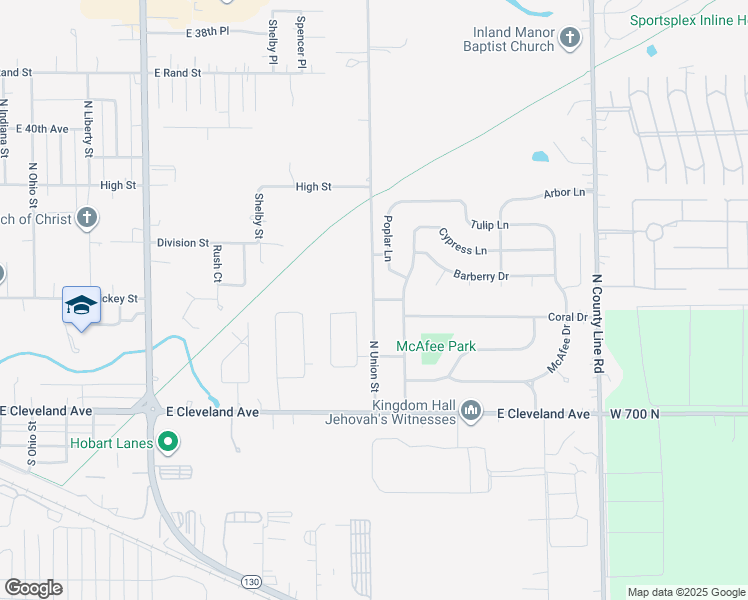 map of restaurants, bars, coffee shops, grocery stores, and more near 244 North Union Street in Hobart