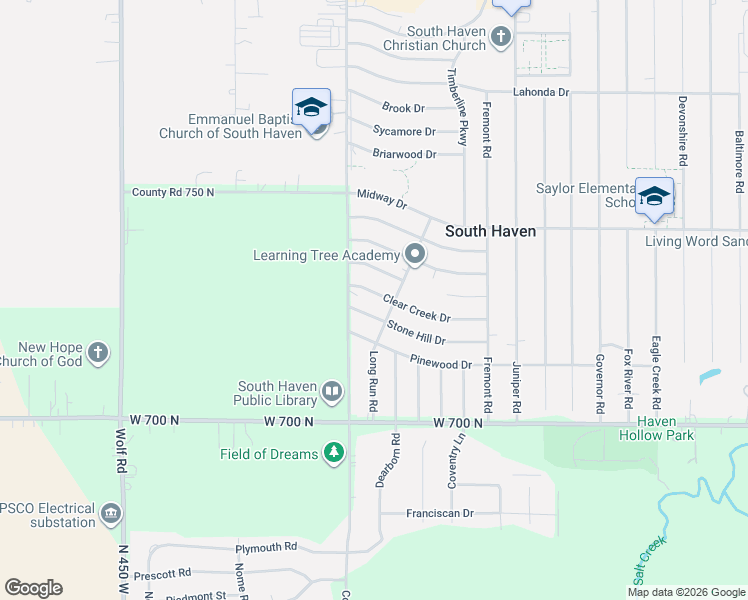 map of restaurants, bars, coffee shops, grocery stores, and more near 395-399 Stonehill Drive in Valparaiso