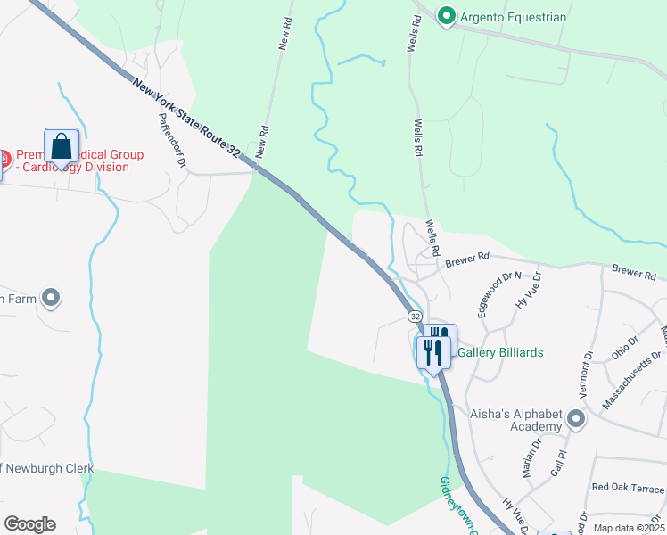 map of restaurants, bars, coffee shops, grocery stores, and more near 191 North Plank Road in Newburgh