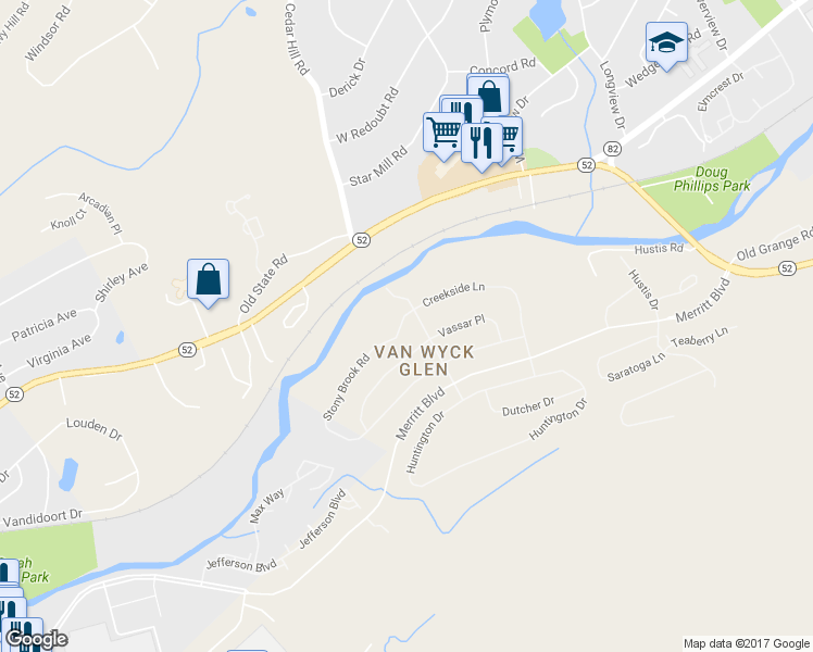 map of restaurants, bars, coffee shops, grocery stores, and more near 200 Stony Brook Road in Fishkill