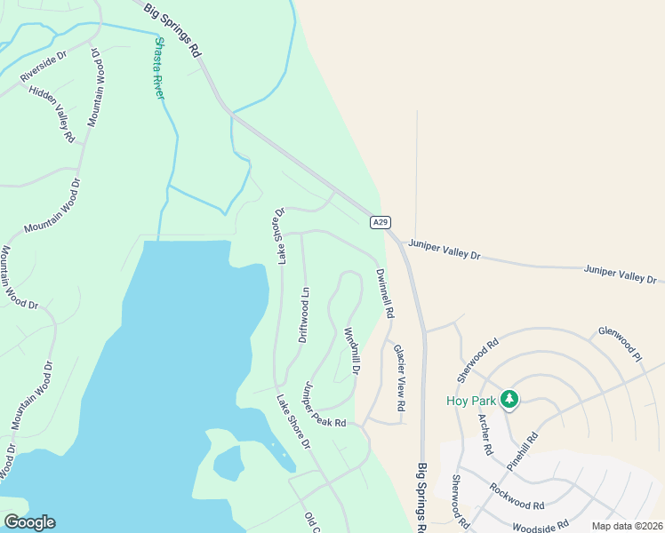 map of restaurants, bars, coffee shops, grocery stores, and more near 14933 Juniper Peak Road in Weed