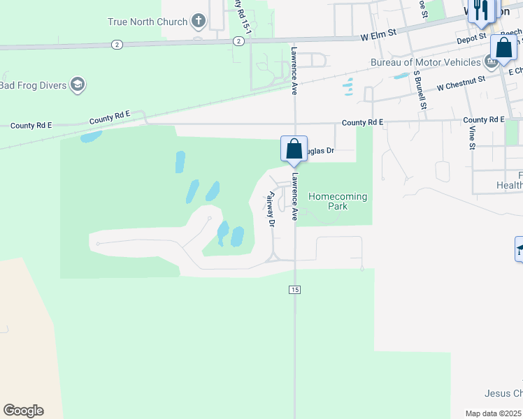 map of restaurants, bars, coffee shops, grocery stores, and more near 764 Fairway Drive in Wauseon