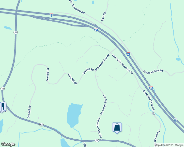 map of restaurants, bars, coffee shops, grocery stores, and more near 125 Mountain Top Road in Stormville