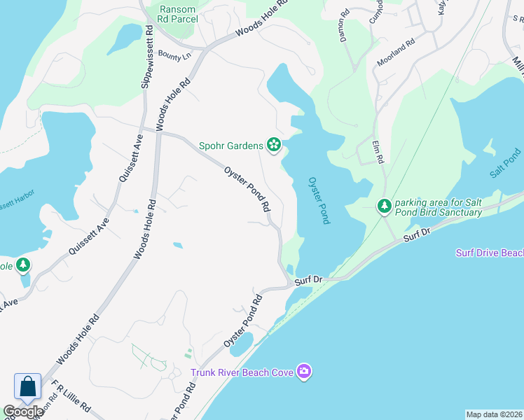 map of restaurants, bars, coffee shops, grocery stores, and more near 71 Oyster Pond Road in Falmouth