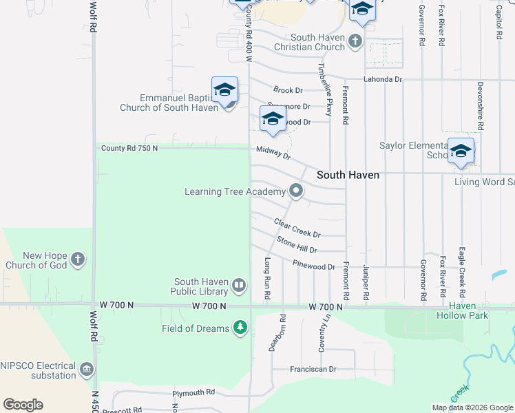 map of restaurants, bars, coffee shops, grocery stores, and more near 387-399 Cherryfield Dr in Valparaiso