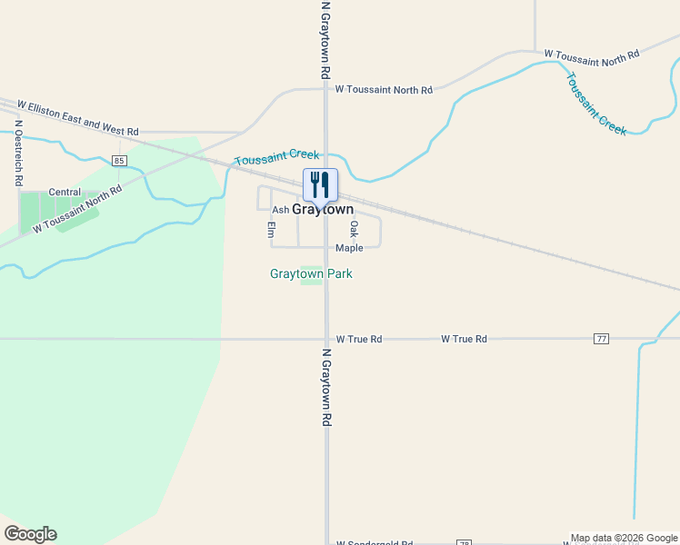 map of restaurants, bars, coffee shops, grocery stores, and more near 1661 North Walker Street in Graytown