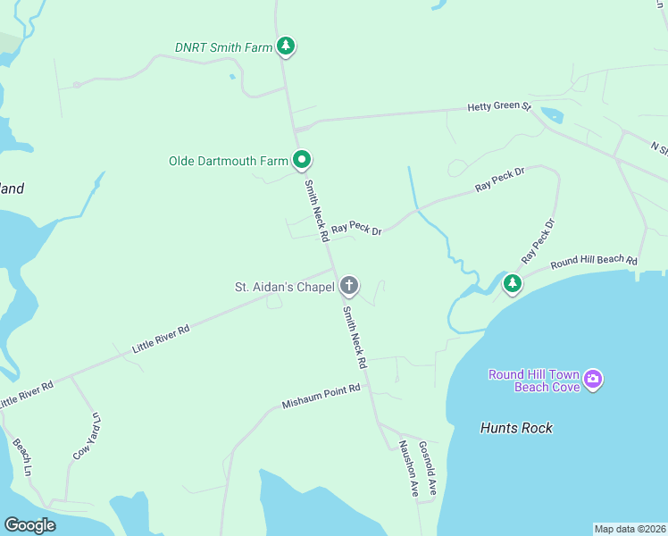 map of restaurants, bars, coffee shops, grocery stores, and more near 215 Smith Neck Road in Dartmouth