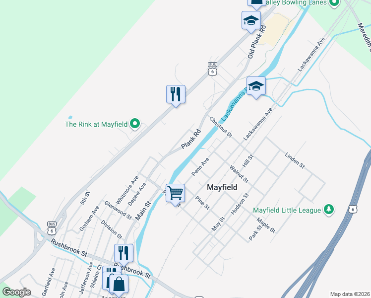 map of restaurants, bars, coffee shops, grocery stores, and more near 101-1399 Plank Road in Mayfield