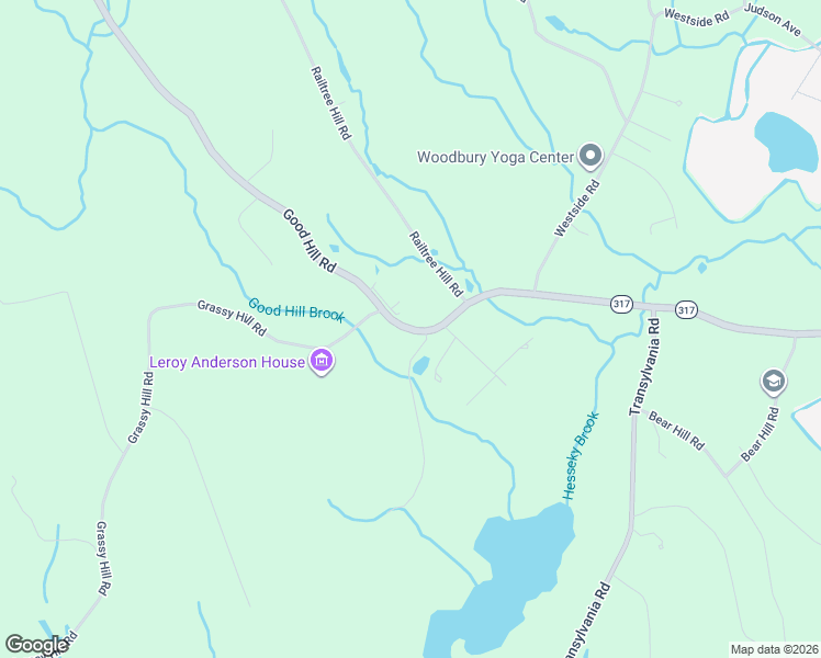 map of restaurants, bars, coffee shops, grocery stores, and more near 148 Good Hill Road in Woodbury