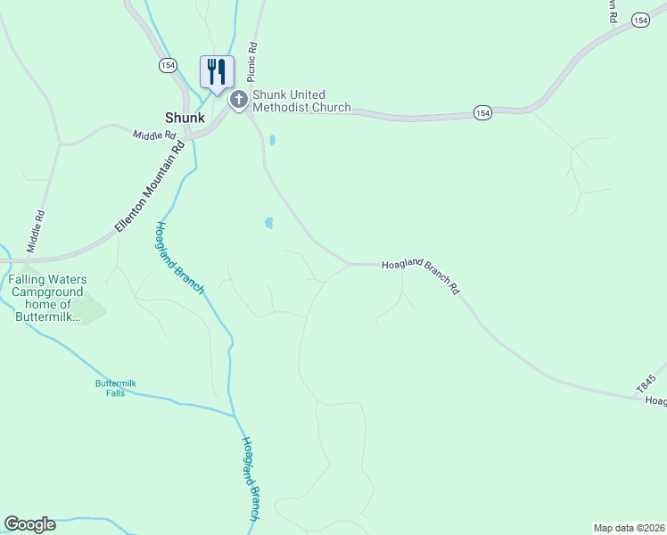 map of restaurants, bars, coffee shops, grocery stores, and more near 3098 Hoagland Branch Road in Shunk