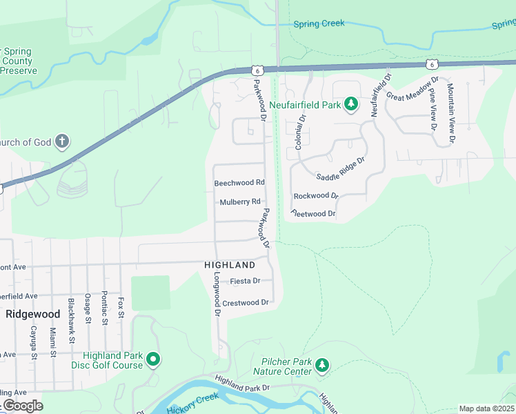 map of restaurants, bars, coffee shops, grocery stores, and more near 2220 Mulberry Rd in Joliet